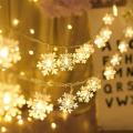 Snow Flake 28 Led 5 Meter String Lights, Plug in Fairy String Lights, Extendable for Indoor, Outdoor, Wedding Party, Christmas Tree, New Year, Garden Decoration. 