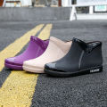 G fashion rain boots women's trend short water shoes for four seasons wear work shoes Korean version of the medium non-slip wear-resistant rain boots. 