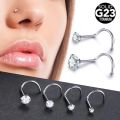 1Pc Implant Titanium Nose Stud Ring Set Round CZ Crystal Nose Piercings 1.5/2/2.5/3MM Screw Nostril Piercing Earring Jewelry 20G. 