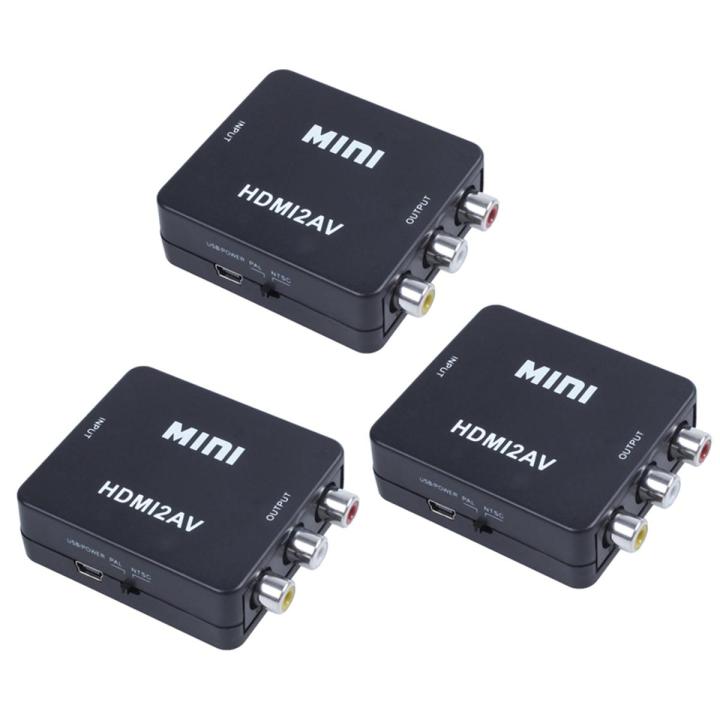 MINI HDMI to 3RCA CVBS Composite Video AV Converter Adapter Black 
