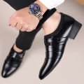 Classic Leather Shoes for Men Slip on Pointed Toe Oxfords Formal Wedding Party Office Business Casual Dress Shoes for Male2023 KEEMEEUYZO. 