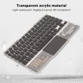 Bluetooth Keyboard Transparent, Multi Device Ultra Thin Portable Wireless Keyboard for Smartphone Tablet Laptop, Backlit Mini Rechargeable Keyboard for IOS Android Windows (Black). 