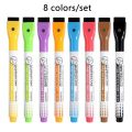 8 Colors 0.5mm Magnetic Dry Erase Markers Whiteboard Marker Pen Office School White Board Stationery Extra Fine Tip Colored Pens.
