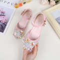2024 New High Heels, Princess Children's Crystal Shoes, Little Girls' Kidshoes Performance Shoes. 