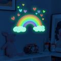 Cartoon Rainbow Luminous Wall Stickers Glow In The Dark Cloud Heart DIY Wall Decal For Baby Kids Room Nursery Home Decorations.