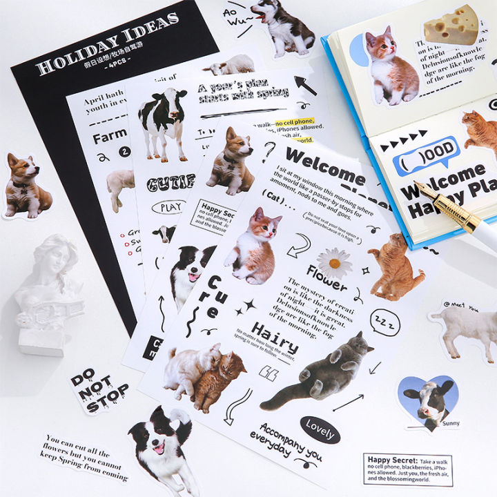 MOHAMM%204%20Sheets%20Simple%20Animal%20Sweetmeats%20Stickers%20for%20Diary%20Scrapbook%20Planners%20DIY%20Creative%20Decorative%20Supplies%20-%20Image%204