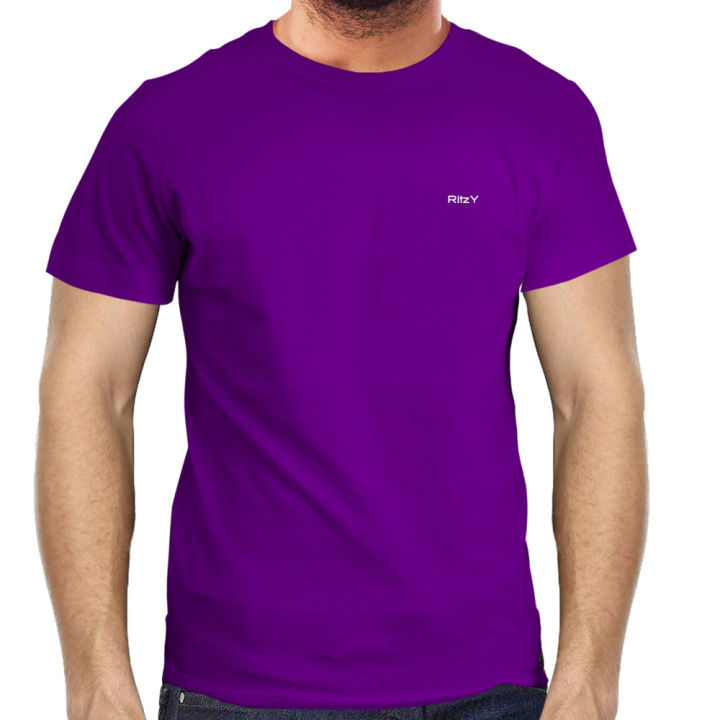 Men's%20Half%20Sleeve%20T-Shirt%20(Plain%20Purple)%20-%20Add%20a%20Pop%20of%20Color%20to%20Your%20Wardrobe%20-%20Suitable%20for%20Casual%20Wear%20in%20Any%20Season%20-%20Image%203