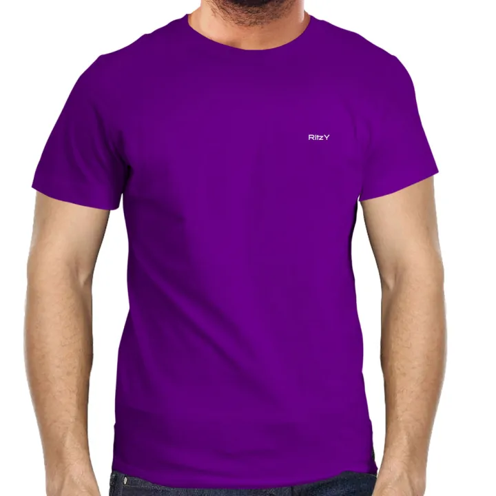 Men's%20Half%20Sleeve%20T-Shirt%20(Plain%20Purple)%20-%20Add%20a%20Pop%20of%20Color%20to%20Your%20Wardrobe%20-%20Suitable%20for%20Casual%20Wear%20in%20Any%20Season%20-%20Image%203