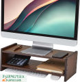2 Tier Desktop Monitor Stand-Monitor Stand- Wood Monitor Stand-Monitor With Shelf For Laptop- Ergonomic - Computer - Modern - Office- Notebook- Pc - Monitor Stand Shelf 5/18''. 