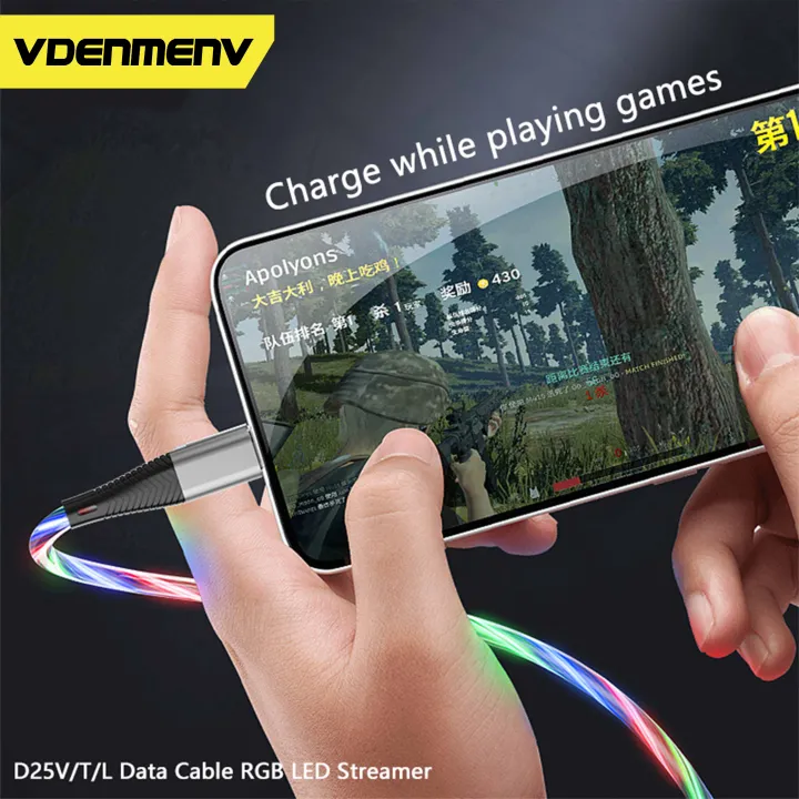 VDENMENV%20D25L%202.4A%20Lightning%20Data%20Cable%201Meter%20Lightning%20-%20Image%205
