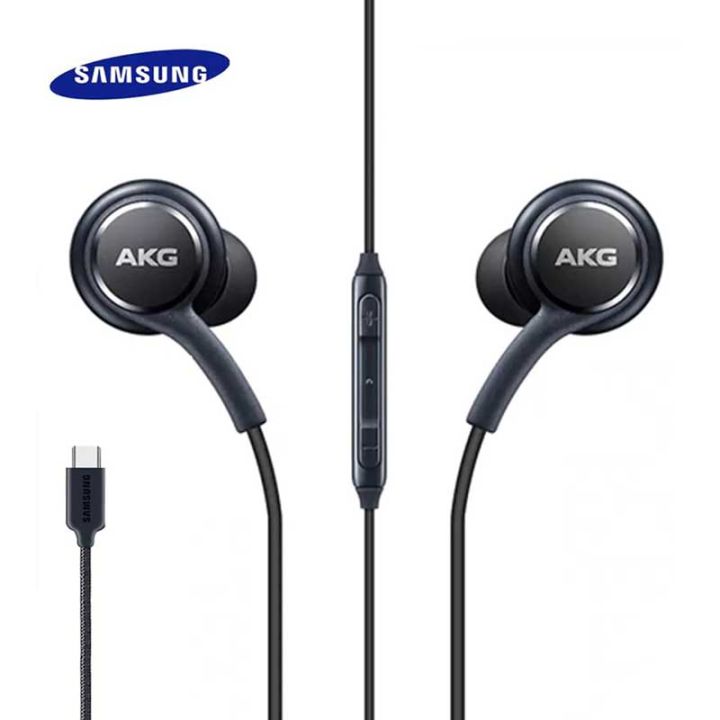 AKG Type-C Super Bass Earphones with Pouch - In-Ear Headphones, Deep Sound, Durable Wired Audio Accessory