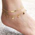 Double chain Star [Payel)anklet for women.