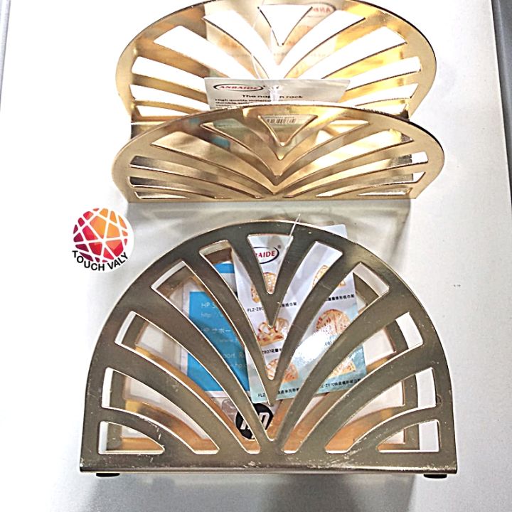 Tissue Paper Holder 1 pc Golden Colour Ovel Shape Accessories.