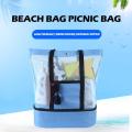 Large Capacity Picnic Preservation Beach Bag Double-Layer Thermal Insulation Mesh Beach Picnic Bag For Swimming Camping Pic T8G1. 