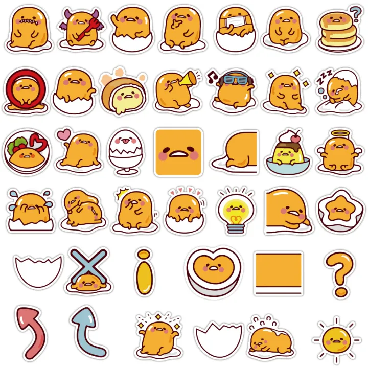 50/60pcs%20Cute%20Kawaii%20Cartoon%20Lazy%20Egg%20Sticker%20-%20Image%203