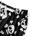 Combhasaki Womens Fuzzy Pajama Pants Sleepwear Skull Print Elastic Waist Long Pants Thickened Nightwear Halloween Lounge Bottoms.
