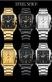 BINBOND Luxury Gold Watch Men Square Japan Quartz stainless steel Waterproof Sports Automatic Date Wrist Watches Relogio Masculi.