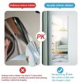 4Pcs Acrylic Mirror Wall Stickers Thicken-2mm Mirror Sheeting Decor Self-adhesive DIY Wall Sticker for Wardrobe Bathroom Home.