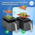 LKPCIGCXM Air Fryer Rack for Dual Basket,Air Fryer Accessory Multi-Layer Rack,for Ninja Foodi DZ201 DZ40 Double Basket Air Fryer. 