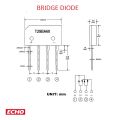 1ps T2SBA60 Silicon Bridge Rectifier 600V 1.5A Thin SIP. 