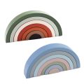 Rainbow Stacker Creative Baby Wooden Toys Building Blocks Balance Stacking Games 3D Puzzle Montessori Educational Toys for Child. 