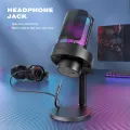 FIFINE USB Microphone for Recording and Streaming on PC and Mac,Headphone Output and Touch-Mute Button,Mic with 3 RGB Modes -A8. 
