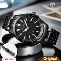 CURREN 8452 Luminous Stainless Steel Quartz Fashion Watch For Men - Full Black Color.