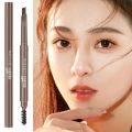 Rotatable Triangle Eyebrow Pencil with Brush Waterproof Lasting Double Ended Black Brown Non-Smudged Eye Brow Tattoo Brow Makeup.