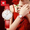 OLEVS Casual Fashion Ladies Watches WaterProof Quartz Cute Cow Pattern Leather Watch For Women - 5870. 