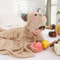 Children's bath towels, coral velvet, soft absorbents, children's hooded capes, cute cartoon baby hoodies, bathrobes and capes. 