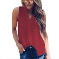 women White shirts fashion casual sleeveless V-neck black loose blouse summer sexy tops Plus size blouses - Blouse - Blouse. 