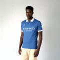 Manchester City Home Polo Blue/White Football Jersey Half Sleeve. 