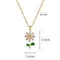 Luxury Ladies Crystal Flower Shaped Necklace and Earring Women's Metal Jewelry Accessories 2pcs Girls' Versatile Set. 