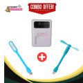 3-in-1 Gadget Combo Pack Mini Ultra-Fast Charging Power Bank + USB Fan + USB LED Light Portable & Compact Travel Essentials. 