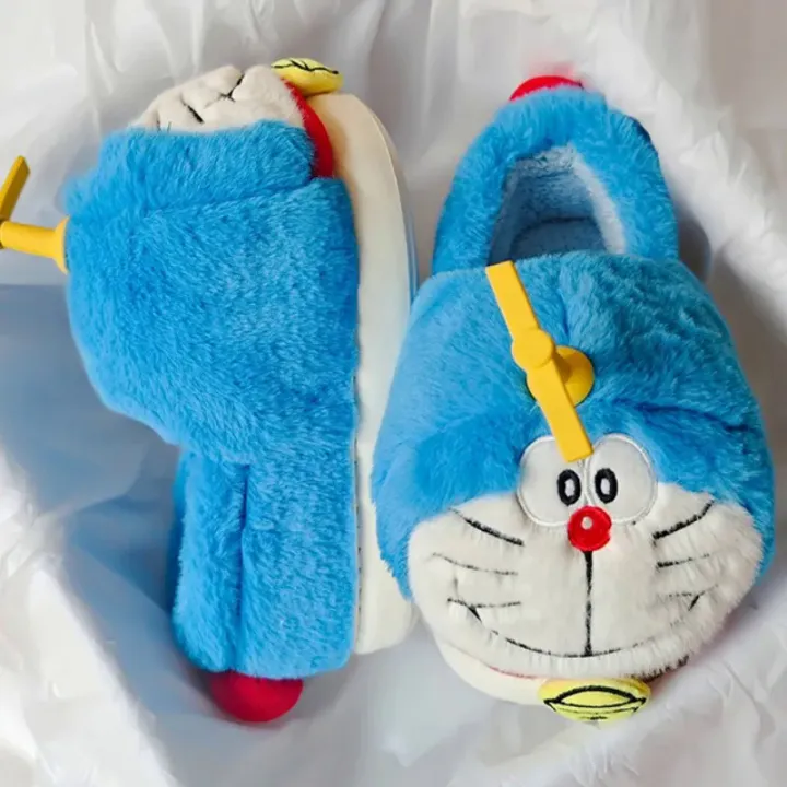 Doraemon%20Winter%20Cartoon%20Cotton%20Slippers%20Cute%20Stitch%20Plush%20Slides%20Home%20Flat%20Flip%20Flops%20Warm%20Floor%20Slippers%20Cute%20Soft%20Women%20Shoes%20-%20Image%202
