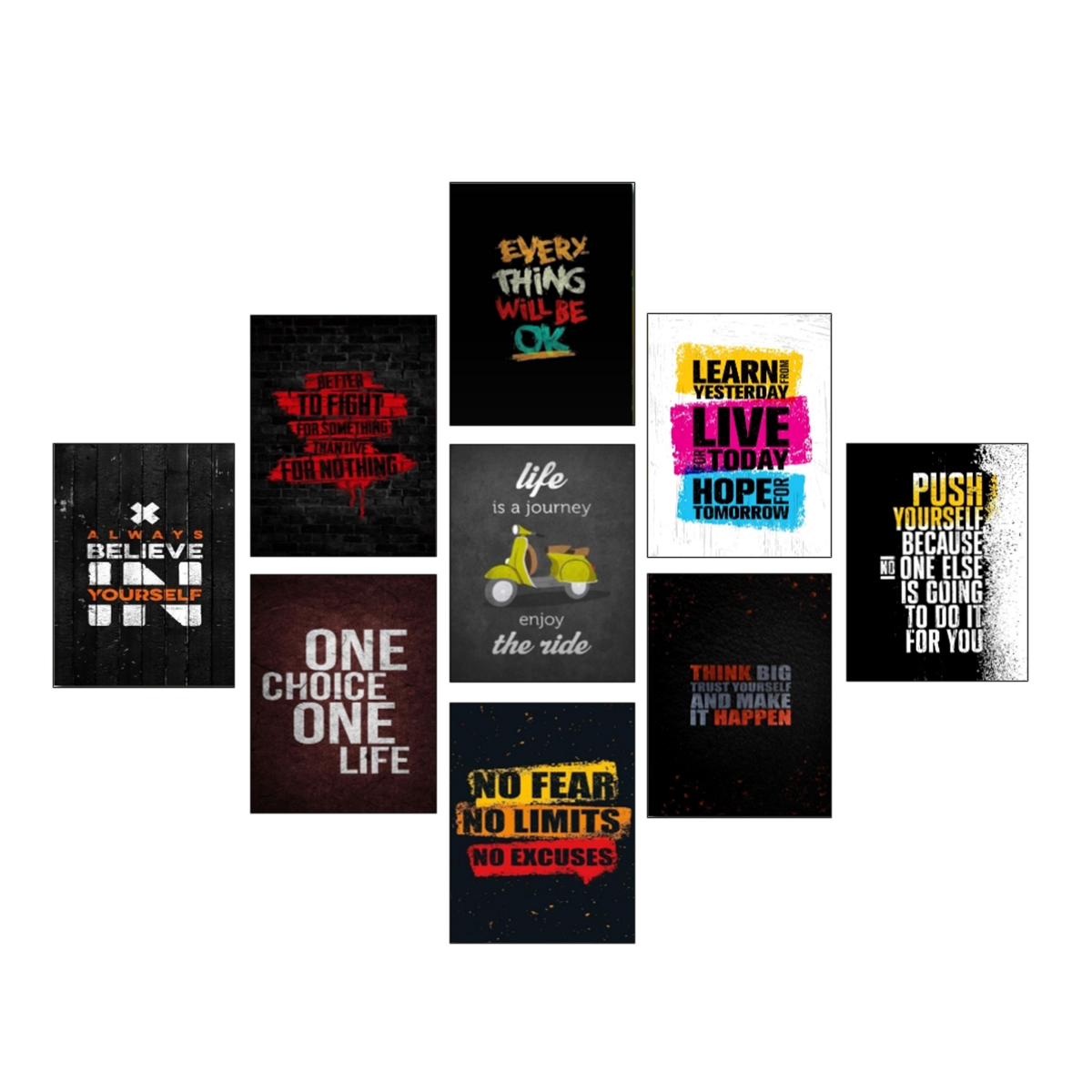 9 pcs Most Unique Combo Wallmate set for Home Decoration. Wall Decoration for Home