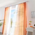2Pieces Colorful Curtain Orange Gradient Tulle Curtains For Living Room Bedroom Kitchen Sheer Drapes Home Decor Custom Cortinas.