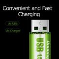 READY AA 1800mwh 1.5v rechargeable usb aa rechargeable batteries for toys. 