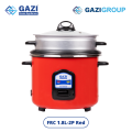 Gazi Rice Cooker FRC-1.8L-2P Red Double Pot Non-Stick & Stainless Steel. 