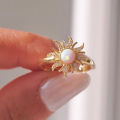 Rapunzel Sun Ring Women Girls Fashion Engagement Party Jewelry Accessories Gold Plated Adjustable Princess Sun Ring Gift For Her.