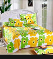 King Size Cotton Bed Sheet with Matching 2 Pillow Covers - Multicolor.