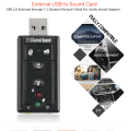 External USB to Sound Card Converter Adapter 7.1 Sound Card for Windows XP/2000/Vista/7 3D USB Audio Adapter for PC and Laptop. 