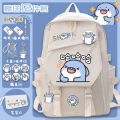 Japanese fat shark schoolbag, student junior high school women, large capacity backpack, male creative funny emoji, personality backpack. 