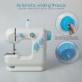 306 Portable Dual Speed Mini Sewing Machine Double Thread & Speed with Cutter & Light Auto-rewind Foot Pedal. 