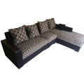 Super Quality Lecquer Polish L Shaped Sofa Malaysian Process Wood (Model: S-244) - Golden Color. 