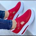 Red Casual Shoes Women Breathable Mesh Sandals Fashion Brand Summer Women Sandals Platform Vulcanized Shoes Femme New Sneakers Superman. 