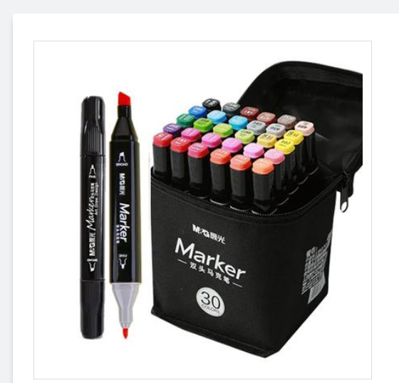 M&G Art Marker Dual Head 30 Pcs Black Pack - Alcohol-based ink dries acid-free