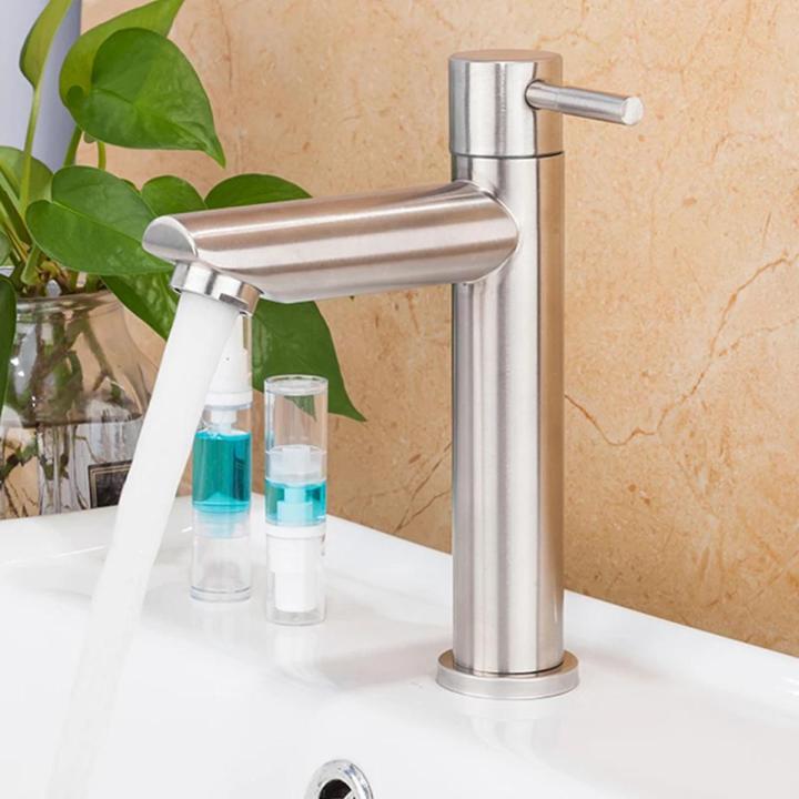 Cheapest Taps 6 inch XUNSHINI Cheap Cold Water Single Lever Bathroom Sink Faucet 304 ...