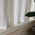 1 Pc White Sheer Curtains - Double-Layered Blackout Curtains Set Sheer Overlay Solid Room Darkening Panels for Living Room. 