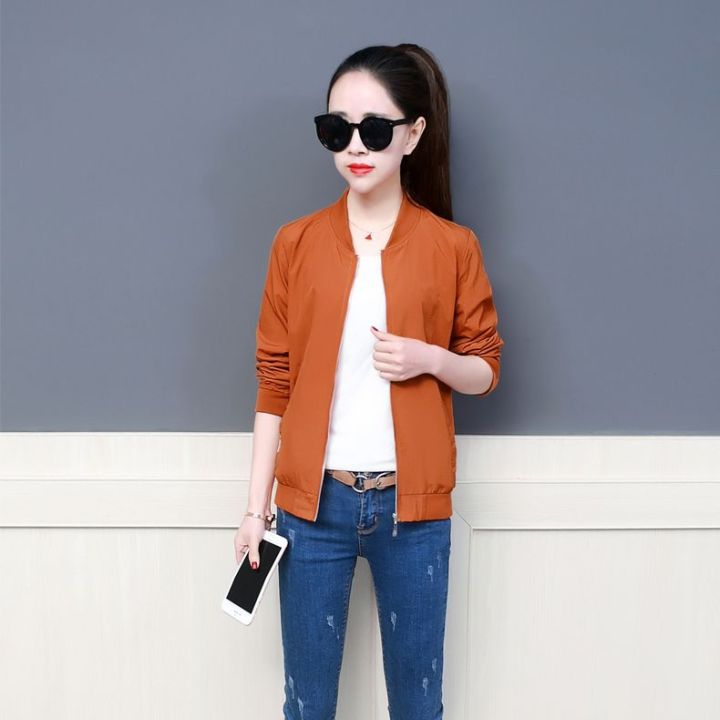 Women's%20Short%20Coat%20Women's%20Jacket%20Zip-up%20Shirt%20Small%20Coat%20Women's%20Jacket%20Korean%20Style%20Loose%20Student%20Baseball%20Uniform%20Double%20Layer%20Gary%20-%20Image%202